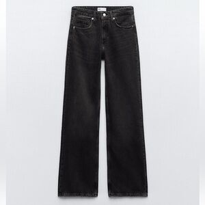 ZARA Full Length TRF Mid-Rise Wide Leg Jean